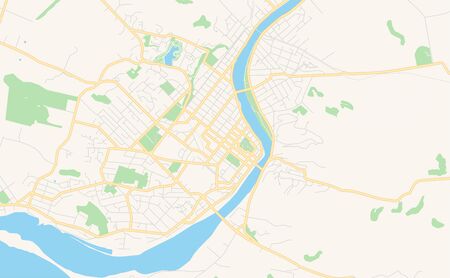 Printable street map of Whanganui, New Zealand. Map template for business use.のイラスト素材