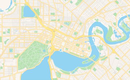 Printable street map of Perth, State Western Australia, Australia. Map template for business use.のイラスト素材