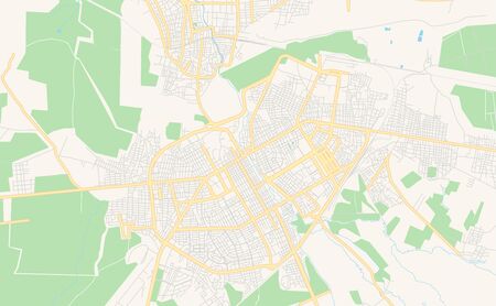 Printable street map of Qamishli, Syria. Map template for business use.のイラスト素材