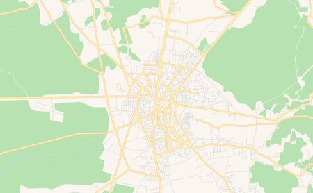 Printable street map of As-Suwayda, Syria. Map template for business use.のイラスト素材