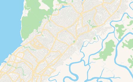 Printable street map of Conakry, Guinea. Map template for business use.のイラスト素材