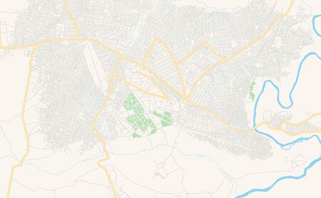 Printable street map of Mbuji-Mayi, DR Congo. Map template for business use.のイラスト素材