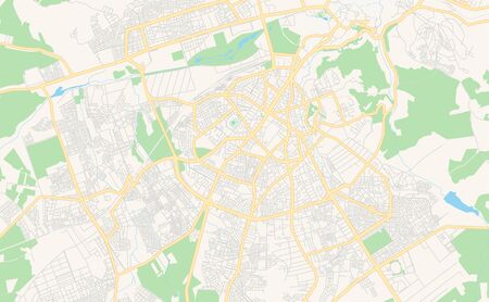 Printable street map of Fes, Morocco. Map template for business use.のイラスト素材