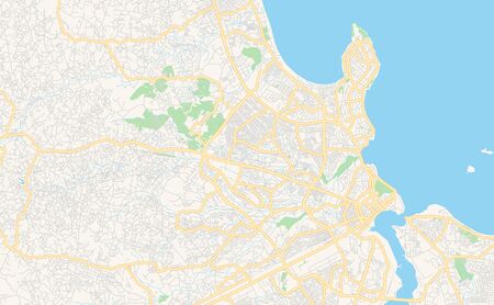 Printable street map of Dar es Salaam, Tanzania. Map template for business use.のイラスト素材