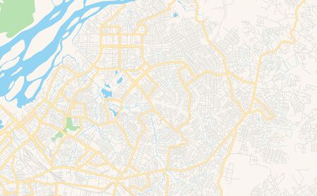 Printable street map of Douala, Cameroon. Map template for business use.のイラスト素材