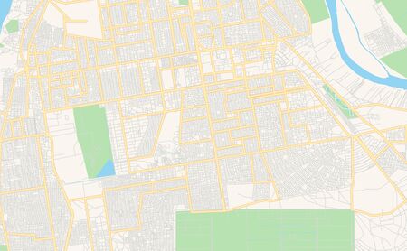 Printable street map of Khartoum, Sudan. Map template for business use.のイラスト素材
