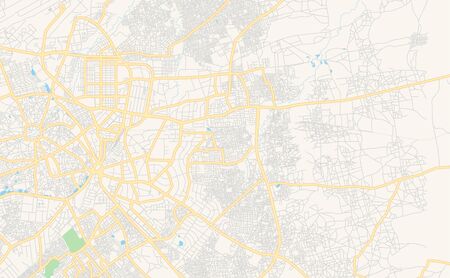 Printable street map of Kano, Nigeria. Map template for business use.のイラスト素材