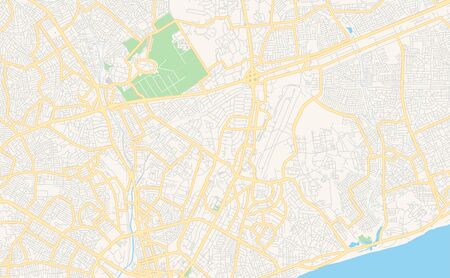 Printable street map of Accra, Ghana. Map template for business use.のイラスト素材