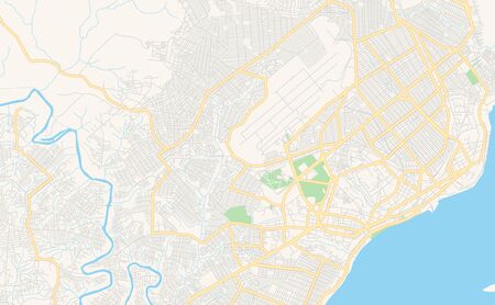 Printable street map of Brazzaville, Republic Of The Congo. Map template for business use.のイラスト素材