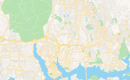 Printable street map of Abidjan, Ivory Coast. Map template for business use.のイラスト素材
