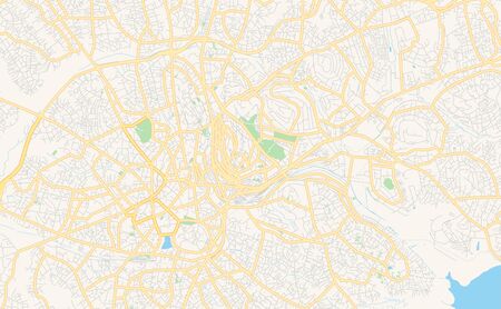 Printable street map of Kampala, Uganda. Map template for business use.のイラスト素材