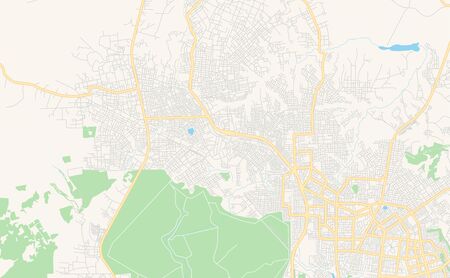 Printable street map of Abobo, Ivory Coast. Map template for business use.のイラスト素材