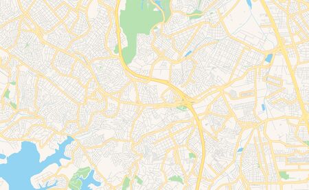 Printable street map of  Diadema, Brazil. Map template for business use.のイラスト素材
