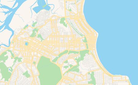 Printable street map of  Joao Pessoa, Brazil. Map template for business use.のイラスト素材