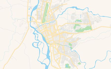 Printable street map of  Neiva, Colombia. Map template for business use.のイラスト素材