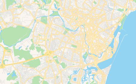 Printable street map of  Recife, Brazil. Map template for business use.のイラスト素材