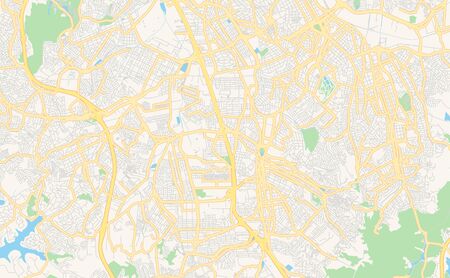 Printable street map of  Sao Bernardo do Campo, Brazil. Map template for business use.のイラスト素材
