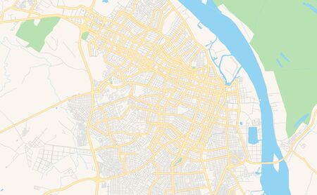 Printable street map of  Barranquilla, Colombia. Map template for business use.のイラスト素材
