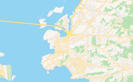 Printable street map of  Niteroi, Brazil. Map template for business use.のイラスト素材