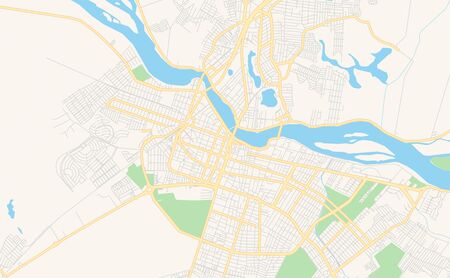 Printable street map of  Campos dos Goytacazes, Brazil. Map template for business use.のイラスト素材