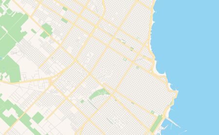 Printable street map of  Mar del Plata, Argentina. Map template for business use.のイラスト素材