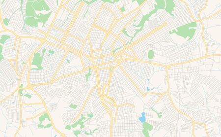 Printable street map of  Ponta Grossa, Brazil. Map template for business use.のイラスト素材