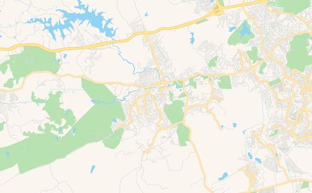 Printable street map of  Jaboatao, Brazil. Map template for business use.のイラスト素材