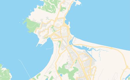 Printable street map of  Talcahuano, Chile. Map template for business use.のイラスト素材