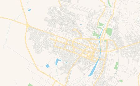 Printable street map of  Piura, Peru. Map template for business use.のイラスト素材