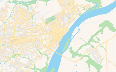 Printable street map of  Boa Vista, Brazil. Map template for business use.