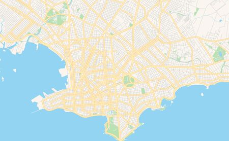 Printable street map of  Montevideo, Uruguay. Map template for business use.のイラスト素材
