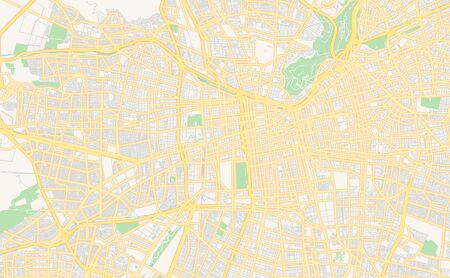 Printable street map of  Santiago, Chile. Map template for business use.のイラスト素材