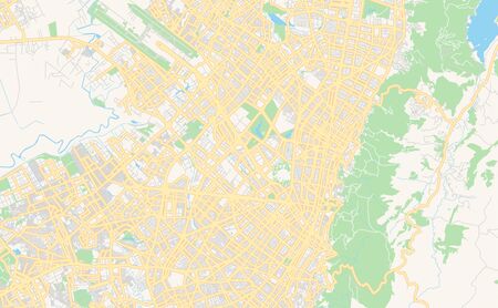 Printable street map of  Bogota, Colombia. Map template for business use.