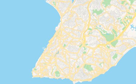 Printable street map of  Salvador, Brazil. Map template for business use.のイラスト素材