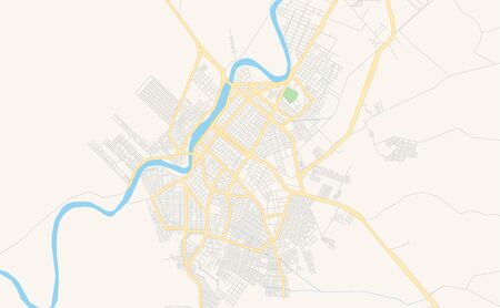 Printable street map of  Monteria, Colombia. Map template for business use.のイラスト素材