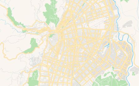 Printable street map of  Cali, Colombia. Map template for business use.のイラスト素材