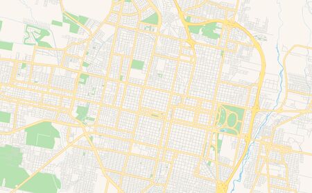 Printable street map of  San Miguel de Tucuman, Argentina. Map template for business use.のイラスト素材