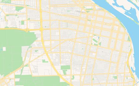 Printable street map of  Rosario, Argentina. Map template for business use.のイラスト素材