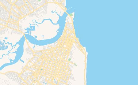 Printable street map of  Natal, Brazil. Map template for business use.のイラスト素材