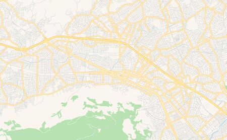 Printable street map of  Nova Iguacu, Brazil. Map template for business use.のイラスト素材