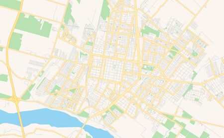 Printable street map of  Rancagua, Chile. Map template for business use.のイラスト素材