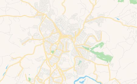 Printable street map of  Varginha, Brazil. Map template for business use.のイラスト素材