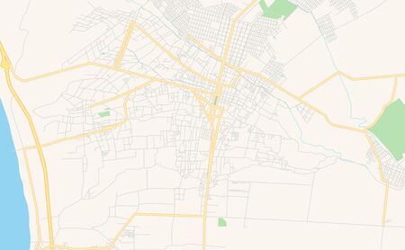 Printable street map of  Chincha Alta, Peru. Map template for business use.のイラスト素材