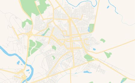 Printable street map of  Ourinhos, Brazil. Map template for business use.のイラスト素材
