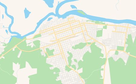 Printable street map of  Corumba, Brazil. Map template for business use.のイラスト素材