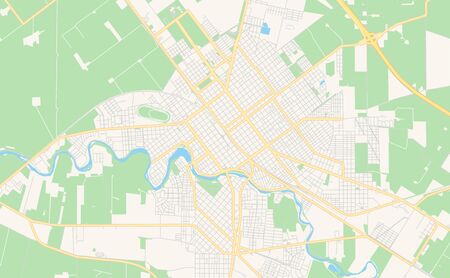 Printable street map of  Villa Maria, Argentina. Map template for business use.
