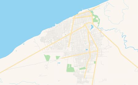Printable street map of  Riohacha, Colombia. Map template for business use.のイラスト素材