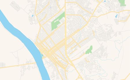 Printable street map of  Imperatriz, Brazil. Map template for business use.のイラスト素材