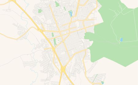Printable street map of  Rio Claro, Brazil. Map template for business use.のイラスト素材