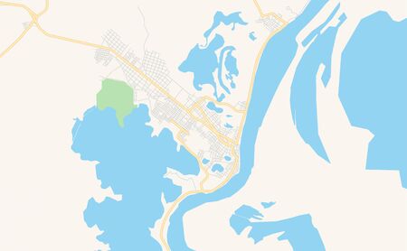 Printable street map of  Magangue, Colombia. Map template for business use.のイラスト素材